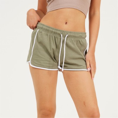 къси,панталони,дамски,къси,панталони,brave,soul,running,shorts,with,contrast,binding,khaki,white