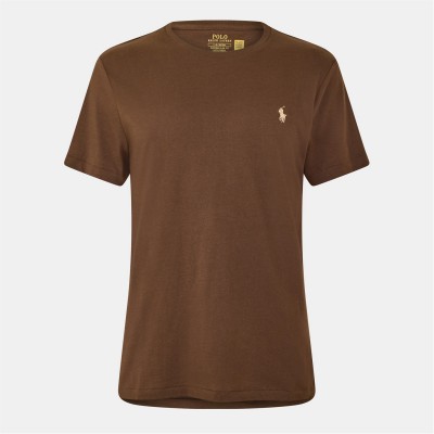 тениска,облекла,на,разпродажба,мъжки,тениски,polo,ralph,lauren,men's,regular,fit,custom,t,shirt,nutmeg,brown