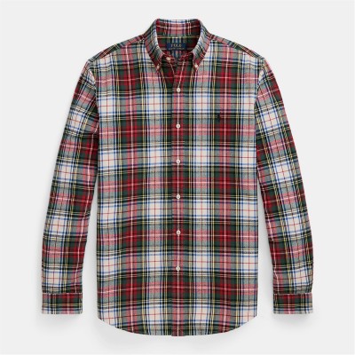 облекла,на,разпродажба,мъжки,ризи,polo,ralph,lauren,brushed,oxford,shirt,white,red