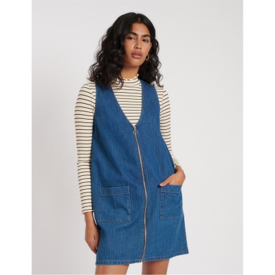 рокля,дамски,поли,и,рокли,nobodys,child,dresden,mini,pinafore,dress,blue