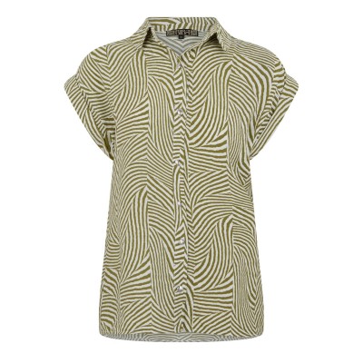 дамски,ризи,biba,biba,button,through,shirt,green,chevron