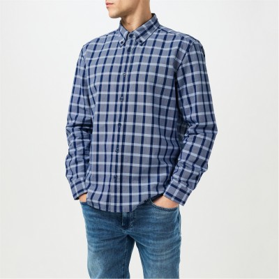 риза,с,дълъг,ръкав,облекла,на,разпродажба,мъжки,ризи,boss,men's,black,patterned,long,sleeve,shirt,medium,blue,425
