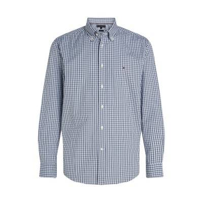 облекла,на,разпродажба,мъжки,ризи,tommy,hilfiger,men's,flex,poplin,gingham,long,sleeve,patterned,shirt,sweet,blue,0g1