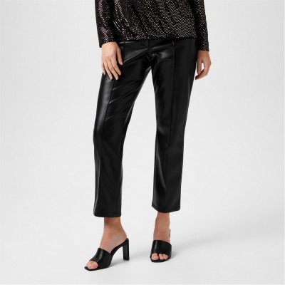 дамски,чорапогащи,и,клинове,biba,biba,pu,straight,leg,trouser,black