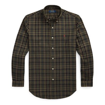 риза,с,дълъг,ръкав,мъжки,ризи,polo,ralph,lauren,check,twill,long,sleeve,shirt,olv,khaki,multi