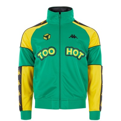 анцуг,дамски,екипи,мъжки,ежедневни,облекла,мъжки,горнища,с,качулка,мъжки,екипи,kappa,kappa,banda,tracksuit,zip,up,green,yellow