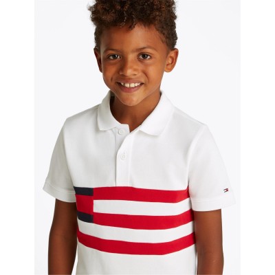 блуза,с,яка,tommy,hilfiger,kids,flag,colour,block,short,sleeve,polo,shirt,white,yaf