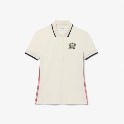 блуза,с,яка,дамски,топове,lacoste,women's,textured,short,sleeve,slim,fit,polo,shirt,lapland