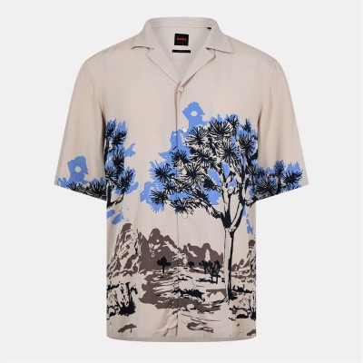 облекла,на,разпродажба,мъжки,ризи,boss,men's,rayer,m,patterned,short,sleeve,shirt,light,beige,271