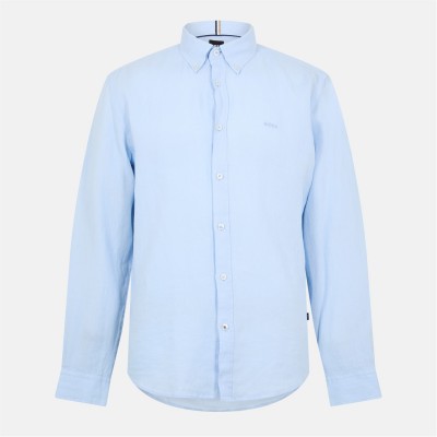 риза,облекла,на,разпродажба,мъжки,ризи,boss,men's,h,liam,long,sleeve,plain,shirt,lt,pas,blue,450