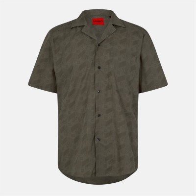 риза,с,къс,ръкав,мъжки,ризи,hugo,ellino,short,sleeve,bowling,shirt,med,brown,219