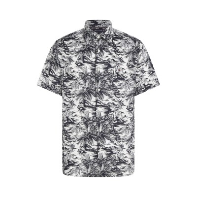 облекла,на,разпродажба,мъжки,ризи,tommy,hilfiger,men's,linen,vacation,short,sleeve,patterned,shirt,desert,sky