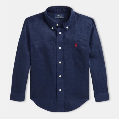 юношеска,риза,с,дълъг,ръкав,детски,3/4,панталони,polo,ralph,lauren,long,sleeved,oxford,shirt,juniors,newport,navy