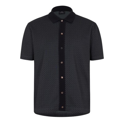 риза,с,къс,ръкав,облекла,на,разпродажба,мъжки,ризи,ps,paul,smith,men's,button,front,short,sleeve,patterned,shirt,black,79