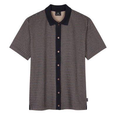 облекла,на,разпродажба,мъжки,ризи,ps,paul,smith,men's,button,front,short,sleeve,patterned,shirt,blue,49