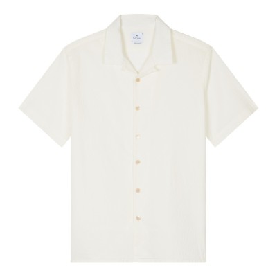 риза,облекла,на,разпродажба,мъжки,ризи,ps,paul,smith,men's,seersucker,short,sleeve,plain,shirt,white,02