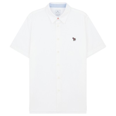 риза,облекла,на,разпродажба,мъжки,ризи,ps,paul,smith,men's,short,sleeve,plain,shirt,white,01