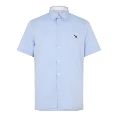 риза,облекла,на,разпродажба,мъжки,ризи,ps,paul,smith,men's,short,sleeve,plain,shirt,navy,44