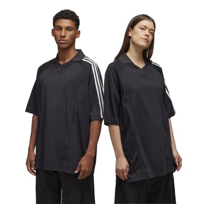 блуза,с,яка,облекла,на,разпродажба,мъжки,тениски,y3,men's,3,stripe,short,sleeve,polo,shirt,black