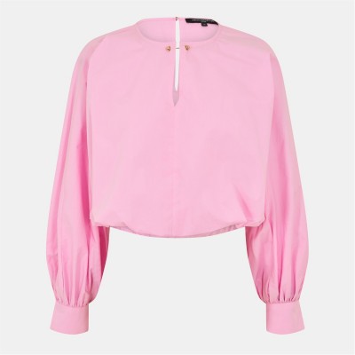 дамски,ризи,french,connection,women's,cambria,long,sleeve,blouse,bubblegum,pink