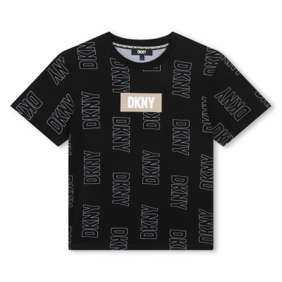 юношеска,тениска,детски,облекла,dkny,all,over,print,t,shirt,juniors,black,09b