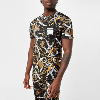 тениска,облекла,на,разпродажба,мъжки,тениски,moschino,sartorial,print,t,shirt,black