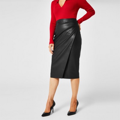 пола,поли,и,къси,панталони,biba,biba,pu,midi,skirt,black