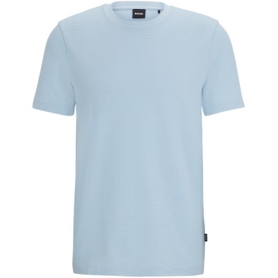 тениска,облекла,на,разпродажба,мъжки,тениски,boss,men's,tiburt,bubble,structure,cotton,short,sleeve,t,shirt,light,blue,450