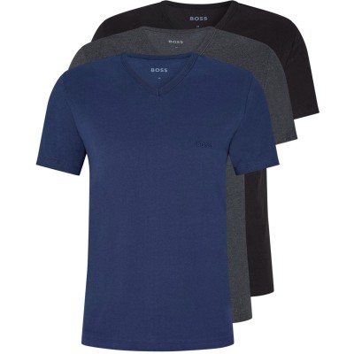 тениска,мъжки,тениски,boss,mens,boss,bodywear,3,pack,t,shirts,soft,breathable,fabric,with,logo,detail,open,blue
