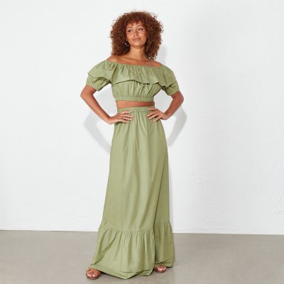пола,дамски,поли,и,рокли,i,saw,it,first,frill,hem,maxi,skirt,co,ord,olive