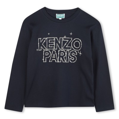 тениска,детски,3/4,панталони,kenzo,kids',embroidery,long,sleeve,t,shirt,navy