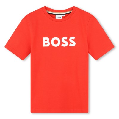 юношеска,тениска,детски,облекла,boss,large,logo,tee,juniors,red,997