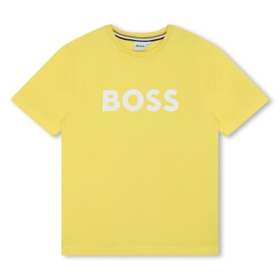 юношеска,тениска,детски,облекла,boss,large,logo,tee,juniors,yellow,508