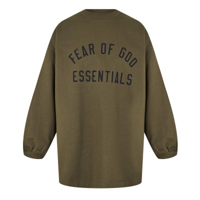 юношеска,тениска,детски,3/4,панталони,fear,of,god,essentials,jersey,crewneck,tee,juniors,olive