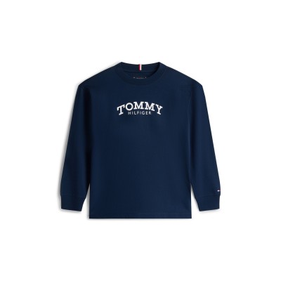 тениска,детски,3/4,панталони,tommy,hilfiger,kids',mono,print,long,sleeve,t,shirt,dark,night,navy