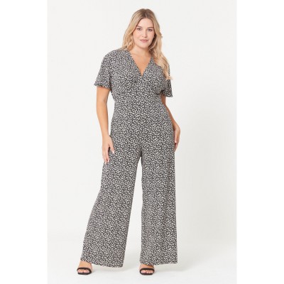 дамски,поли,и,рокли,be,you,ladies,mono,wide,leg,printed,jumpsuit,black,white
