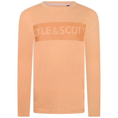 юношеска,тениска,детски,облекла,lyle,and,scott,logo,long,sleeve,t,shirt,juniors,coral,orange