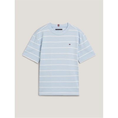 тениска,детски,облекла,tommy,hilfiger,striped,logo,t,shirt,blue,white