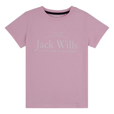 детска,тениска,детски,3/4,панталони,детски,тениски,jack,wills,jack,kids,girls,forstal,script,logo,t,shirt,pink,lady