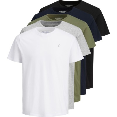 мъжка,тениска,jack,and,jones,5,pack,jxj,short,sleeve,t,shirt,mens,multi