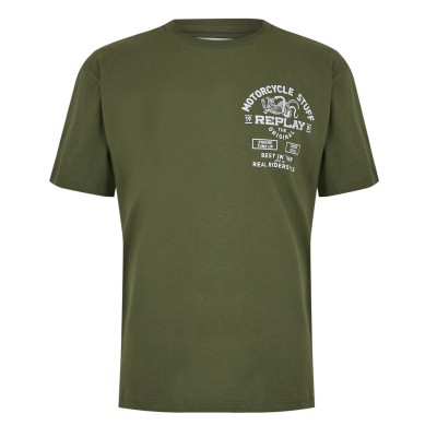 тениска,мъжки,тениски,replay,motorcycle,stuff,regular,fit,t,shirt,532,army