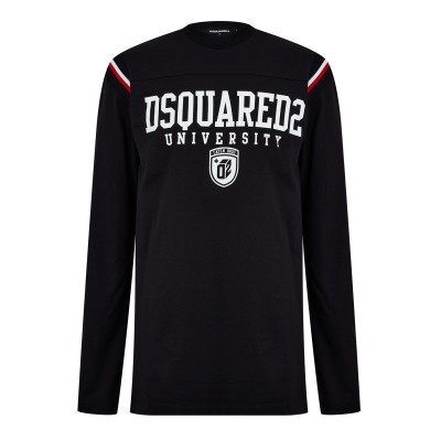 тениска,облекла,на,разпродажба,мъжки,тениски,dsquared2,varsity,logo,t,shirt,black