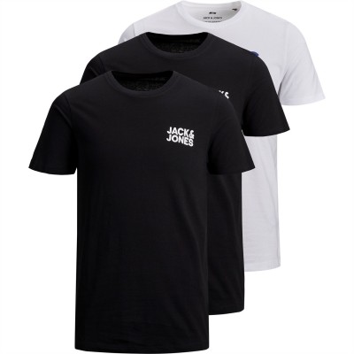 тениска,мъжки,тениски,jack,and,jones,logo,3,pack,t,shirt,blk,nvy,wht