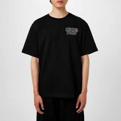 тениска,мъжки,тениски,kenzo,logo,t,shirt,black