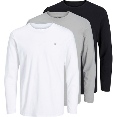 jack,and,jones,3,pack,crew,neck,long,sleeve,t,shirt,mens,white,grey,black