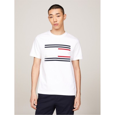 тениска,облекла,на,разпродажба,мъжки,тениски,tommy,hilfiger,men's,grosgrain,tape,flag,regular,fit,t,shirt,white