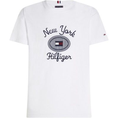 тениска,облекла,на,разпродажба,мъжки,тениски,tommy,hilfiger,men's,new,york,crest,regular,fit,t,shirt,white