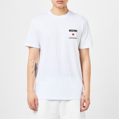 тениска,мъжки,тениски,moschino,men's,embroidered,in,love,we,trust,regular,fit,t,shirt,fantasy,white