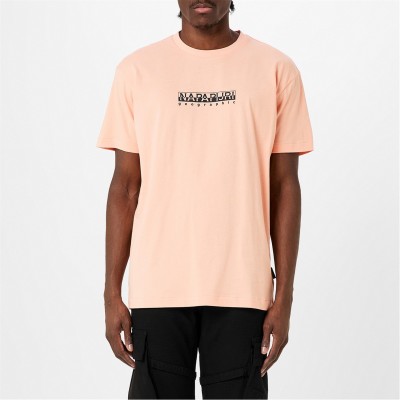 тениска,облекла,на,разпродажба,napapijri,small,box,logo,short,sleeve,t,shirt,salmon,pink