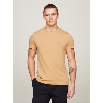 тениска,облекла,на,разпродажба,мъжки,тениски,tommy,hilfiger,stretch,slim,fit,t,shirt,classic,khaki